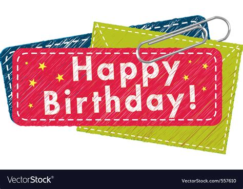 Download Happy birthday greeting tag Royalty Free Vector Image