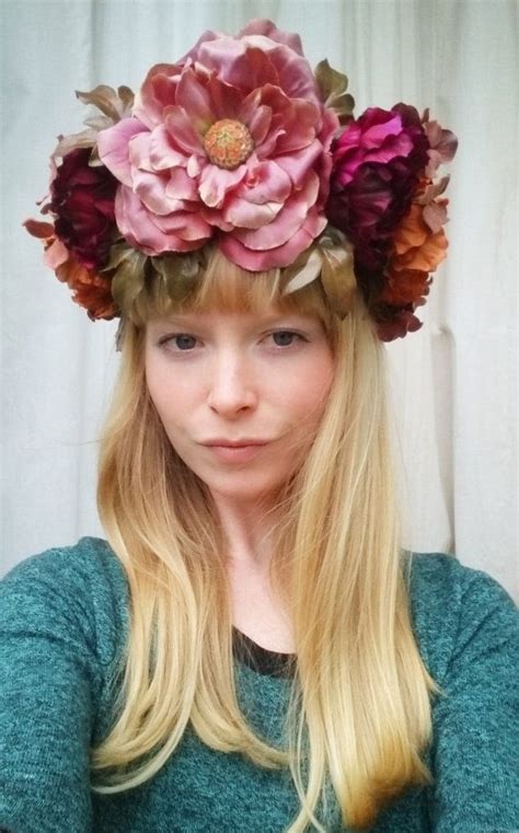 Dusky Pink Flower Crown Dusky Pink Raspberry And Rust Floral Crown
