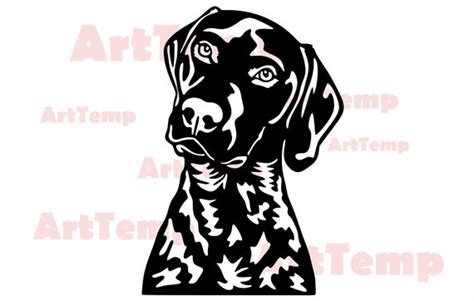 Dxf Vector Gsp Svg German Short Haired Pointer Graphic German Shorthair