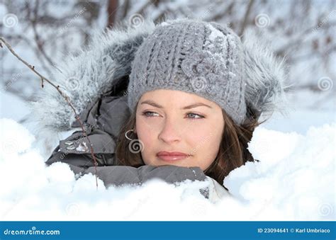 Face In Snow Stock Image Image Of Portrait Forest Face 23094641