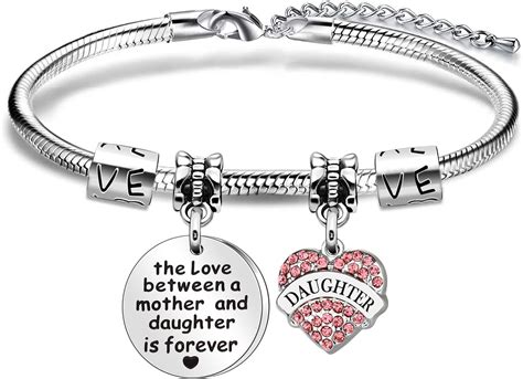 Daughter T Daughter Bracelet From Mum Mother Crystal Heart Pendant Bracelet The Love Between