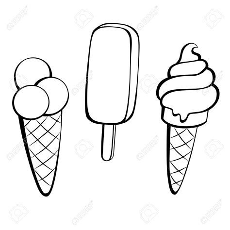 List Pictures Black And White Ice Cream Cone Clipart Excellent