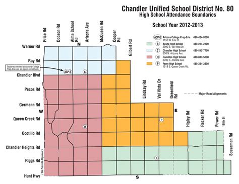 Chandler Arizona School District Chandler Schools Boundary Maps