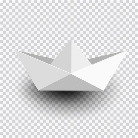 Premium Vector Origami White Paper Shipboat Isolated On Transparent