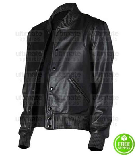 Buy Classic Mens Black Leather Varsity Jacket