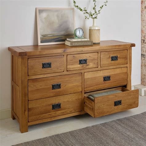 Original Rustic 34 Chest Of Drawers In Solid Oak