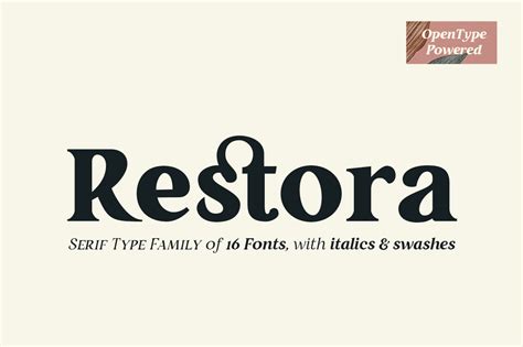 Restora Serif Family with 16 Fonts - only $9! - MightyDeals