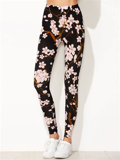 floral print leggings shein sheinside