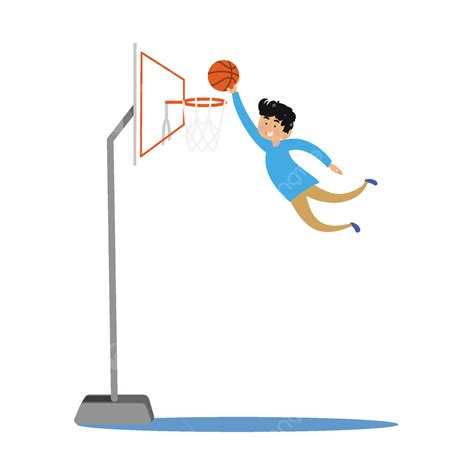 Jumping One Handed Dunk Vector Illustration Sports Basketball Player