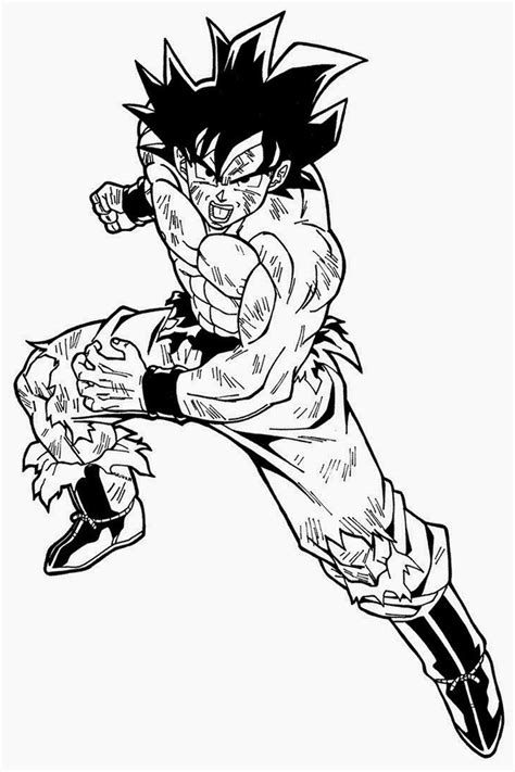 ✅ +90 dibujos de los personajes más conocido de dragon ball. Dibujo de Goku adulto normal para pintar y dibujar ...