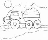 Coloring Truck Dump Printable Grassland Excavator Trucks Boys Construction Animals Dumptruck Sand Popular Realistic sketch template