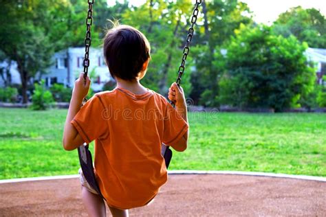 Sad Lonely Boy Sitting Swing Stock Photos Free And Royalty Free Stock