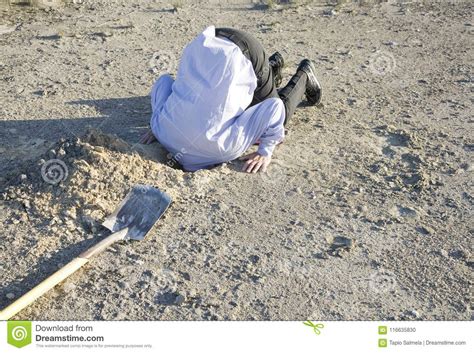 Bury Your Head In The Sand Stock Photo Image Of People