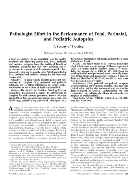 Quantifying Pathologist Time And Effort Required For Fetal Perinatal