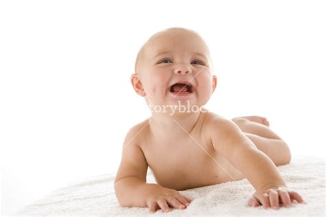 Baby Lying Down Smiling Royalty Free Stock Image Storyblocks