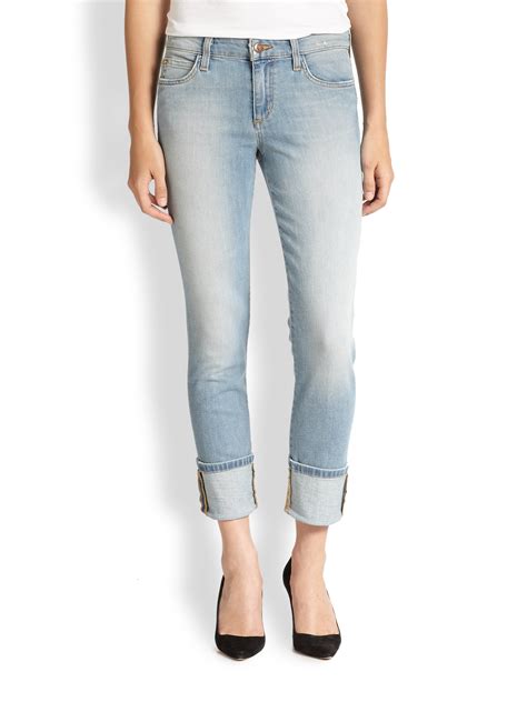 Joe S Jeans Nayeli Cuffed Cropped Skinny Jeans In Light Blue Blue Lyst