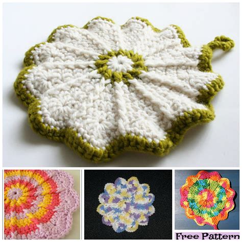 6 Pretty Crochet Hot Pads Free Patterns DIY 4 EVER