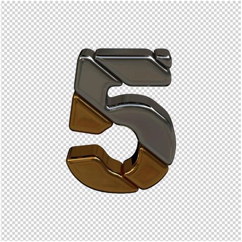 Premium Psd Silver And Gold Number 3d Rendering