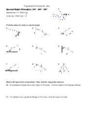 Worksheets are hypotenuse leg theorem work and activity, state if the two triangles are if they are, , trigonometry work t1 labelling triangles, work altitude to the hypotenuse 2, proving triangles congruent, pythagorean theorem 1, pythagoras theorem teachers notes. special_right_triangles_worksheet - Trigonometry ...