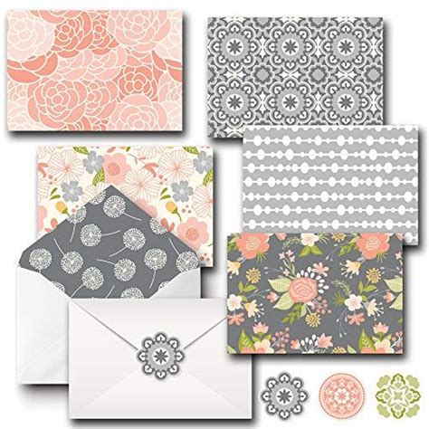 20 Pack 4x6 All Occasion Assorted Floral Blank Note Cards Greeting Card
