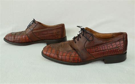 Snakeskin Oxfords Stacy Adams Leather Snakeskin Shoes Cordovan Etsy