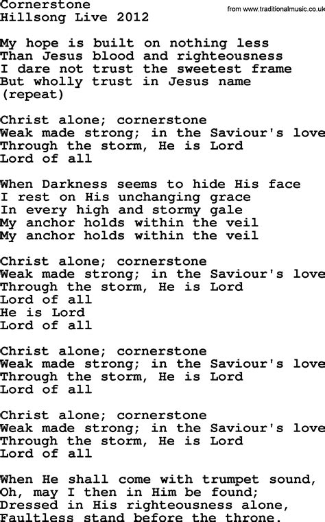 Christ Alone Cornerstone Lyrics Lyricswalls