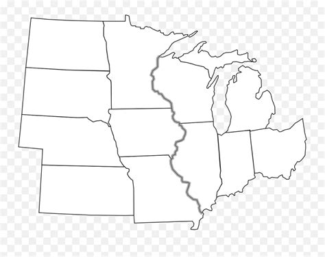 Usa Midwest Notext Printable Midwest States Map Pngunited States