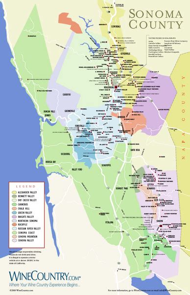 Map Of Sonoma Wineries