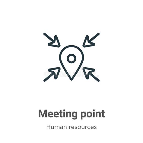 Meeting Point Outline Vector Icon Thin Line Black Meeting Point Icon