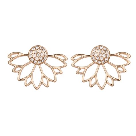 10 Pairs New Imitation Pearl Earring Stud Lotus Flower Earrings For