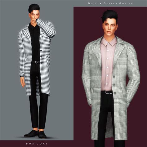 Box Coat For The Sims 4 Spring4sims Sims 4 Clothing Sims 4 Male