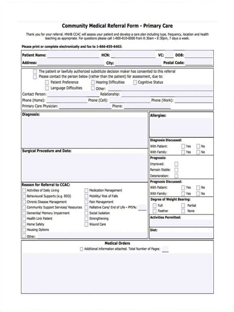 Sample Free 7 Medical Referral Forms In Pdf Ms Word Home Health