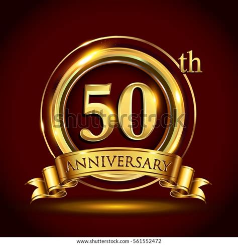 50th Golden Anniversary Logo Fifty Years 库存矢量图（免版税）561552472