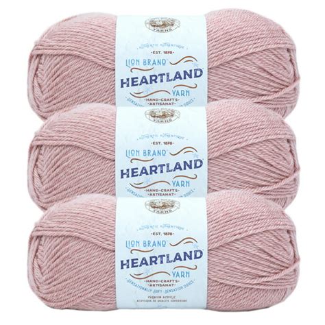 Lion Brand Yarn Heartland Capitol Reef Basic Medium Acrylic Pink Yarn 3 Pack