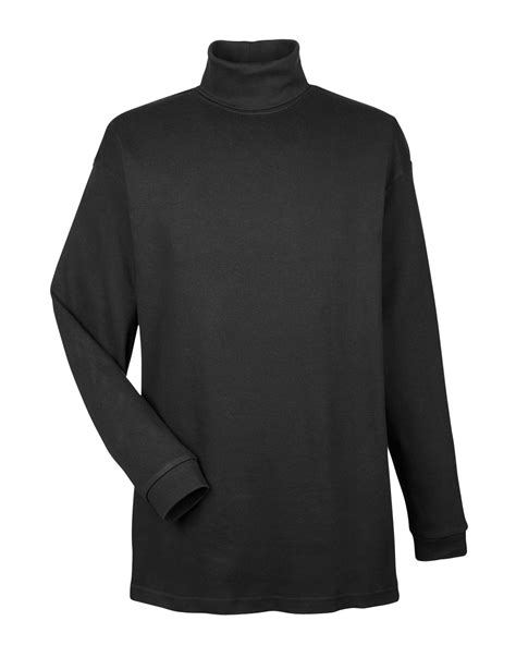 Ultraclub Adult Egyptian Interlock Long Sleeve Turtleneck Alphabroder