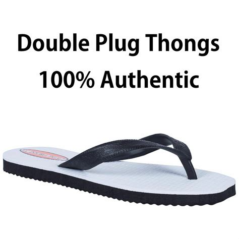 3 x mens original double plug thongs sandals shoes black flip flops ebay