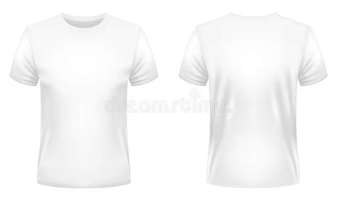 Blank White T Shirt Template Front And Back Views Vector Illustration
