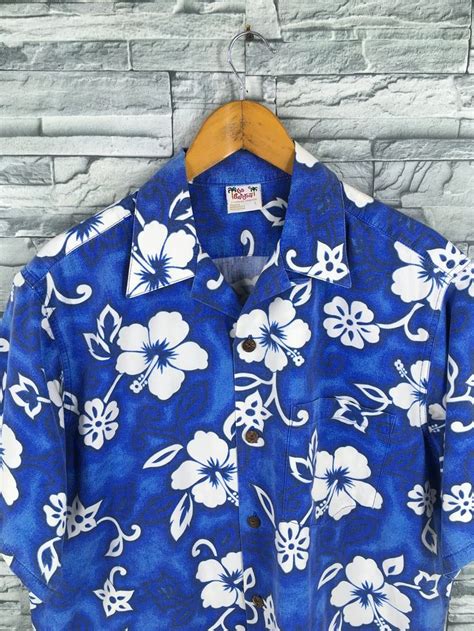 Vintage 80 S Aloha Floral Shirt Large Hawaiian Tropical Floral Hibiscus Beach Surf Cotton