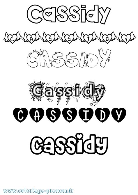 Coloriage Du Prénom Cassidy à Imprimer Ou Télécharger Facilement