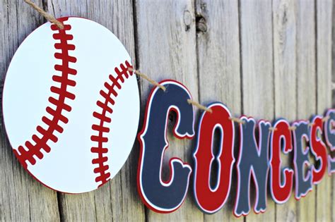Baseball Concessions Banner Baseball Birthday Banner