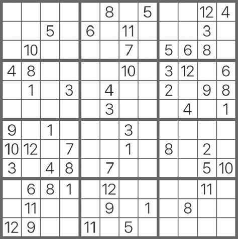 Free Printable 12x12 Sudoku Puzzles Printable Templates