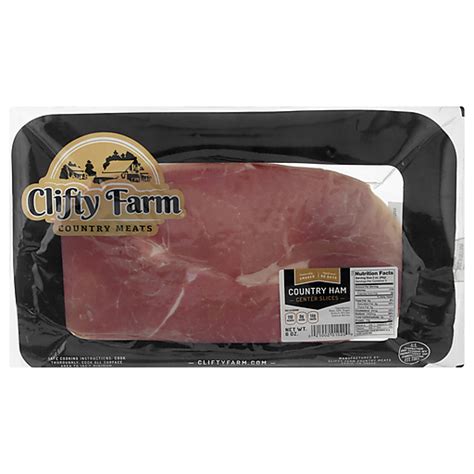 clifty farm center slices country ham 6 oz packaged meats quality foods
