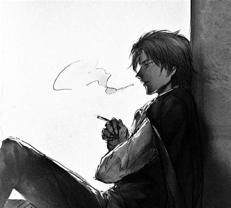 Sad Cool Anime Guy Smoking Anime Guys Desktop Wallpapers Top Free