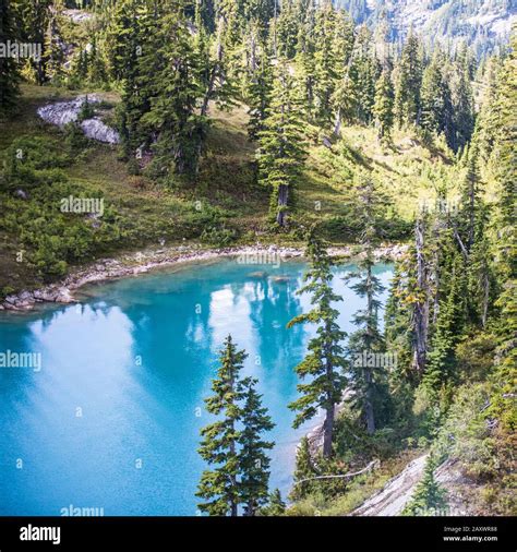 Square Crop High Angle Of Turquoise Alpine Lake Stock Photo Alamy