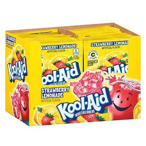 Kool Aid Strawberry Lemonade 39g Box 48 Count Tasty America