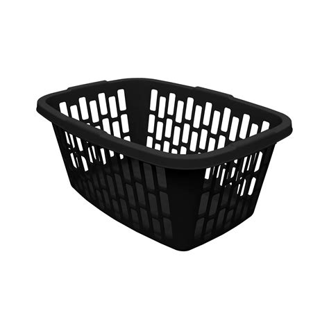 Mainstays 15 Bushel Rectangular Laundry Basket Plastic Black