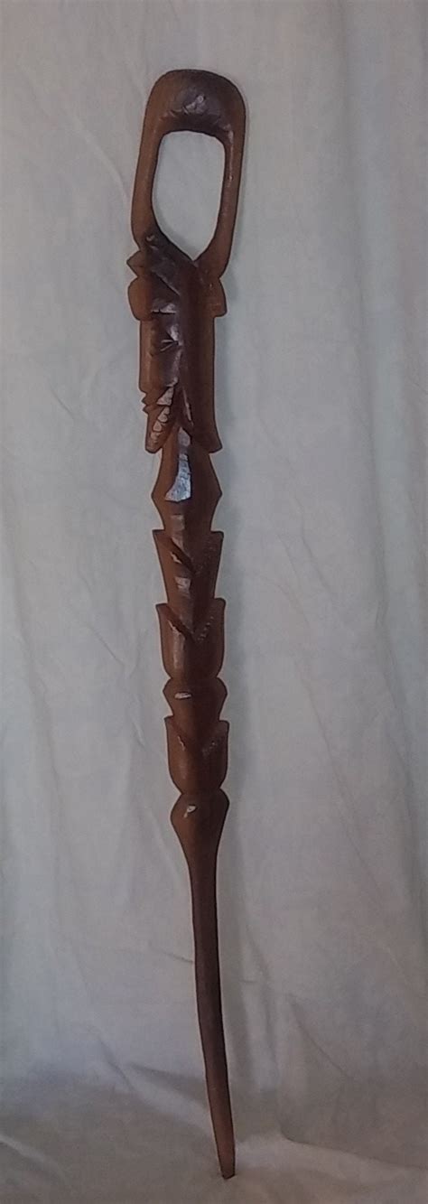Vintage Hardwood Hand Carved African Walking Stick Etsy