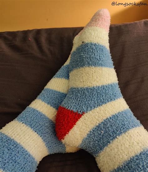 Stripey Fuzzy Otk Fuzzy Socks Fuzzy Socks Socks Thigh High Socks