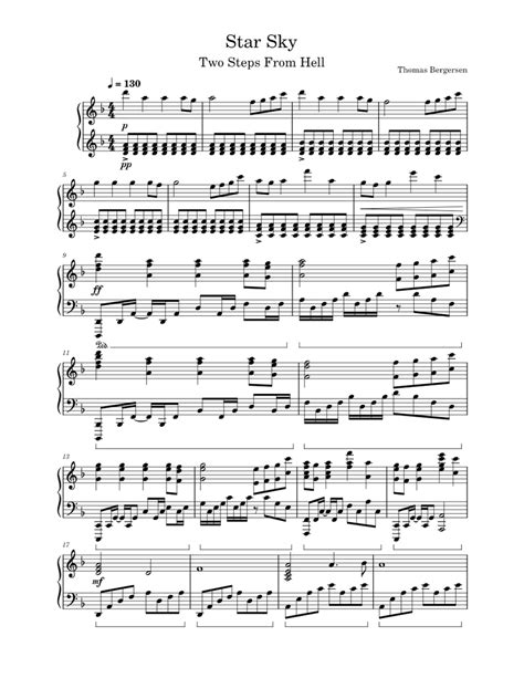 Star Sky Two Steps From Hell Sheet Music For Piano Solo