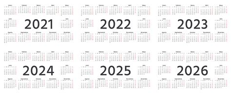 Calendario Spagnolo 2021 2022 2023 2024 2025 2026 Anni Illustrazione